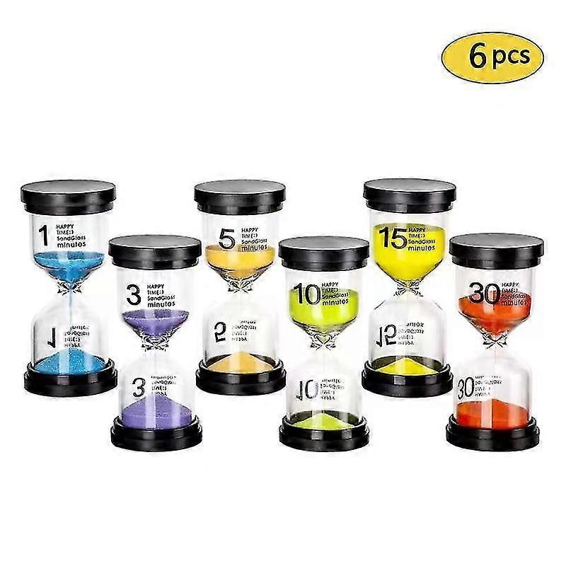 Sand Clock Sandglass Hourglass Timer 6 Pcs/set