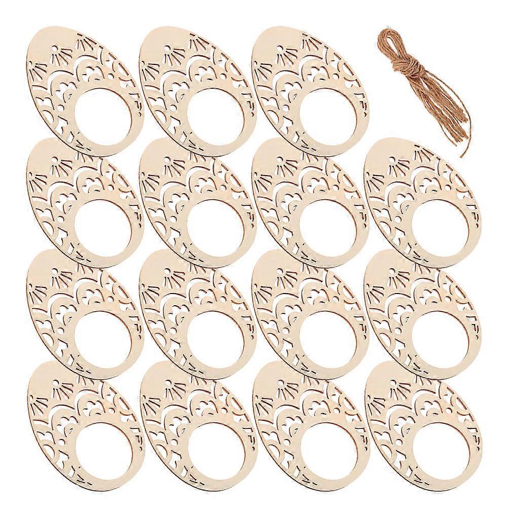 Wood Napkin Ring Egg Shaped Napkin Ring for Easter DIY 30Pcs Assorted Color