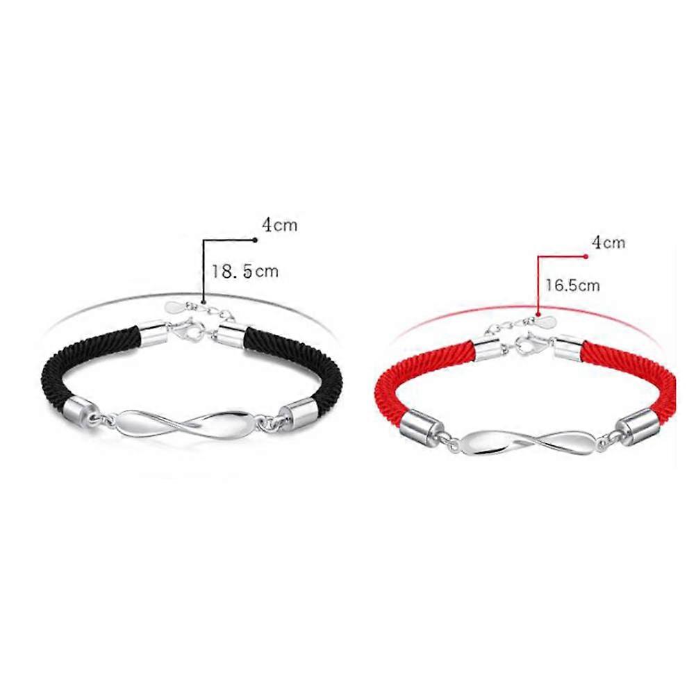 Couple Bracelets Wedding Gift for Couples 2Pcs Red Set
