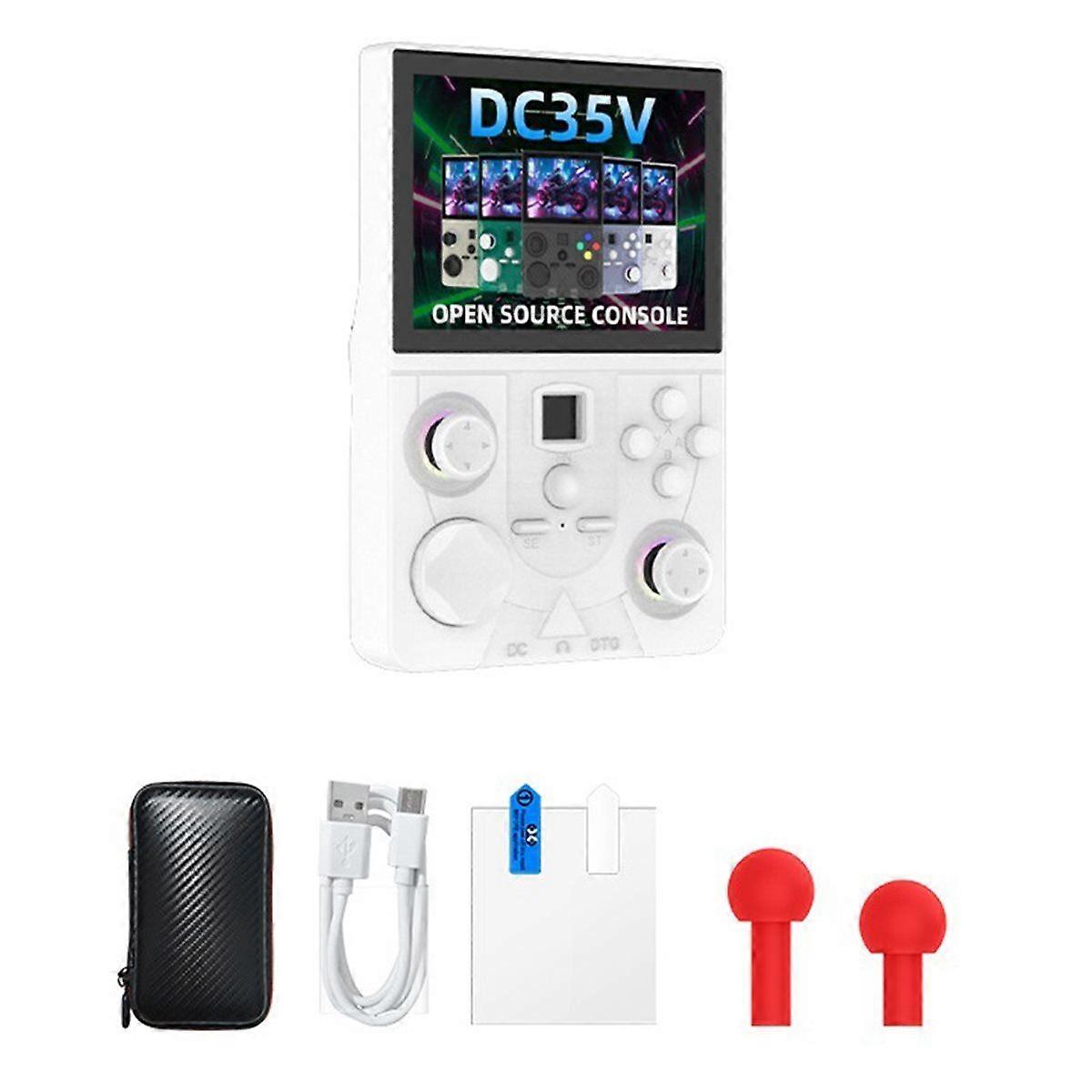 DC35V Retro Handheld Game Console 3.5Inch IPS Screen Pocket Video Player Replaceable Joystick Suppo