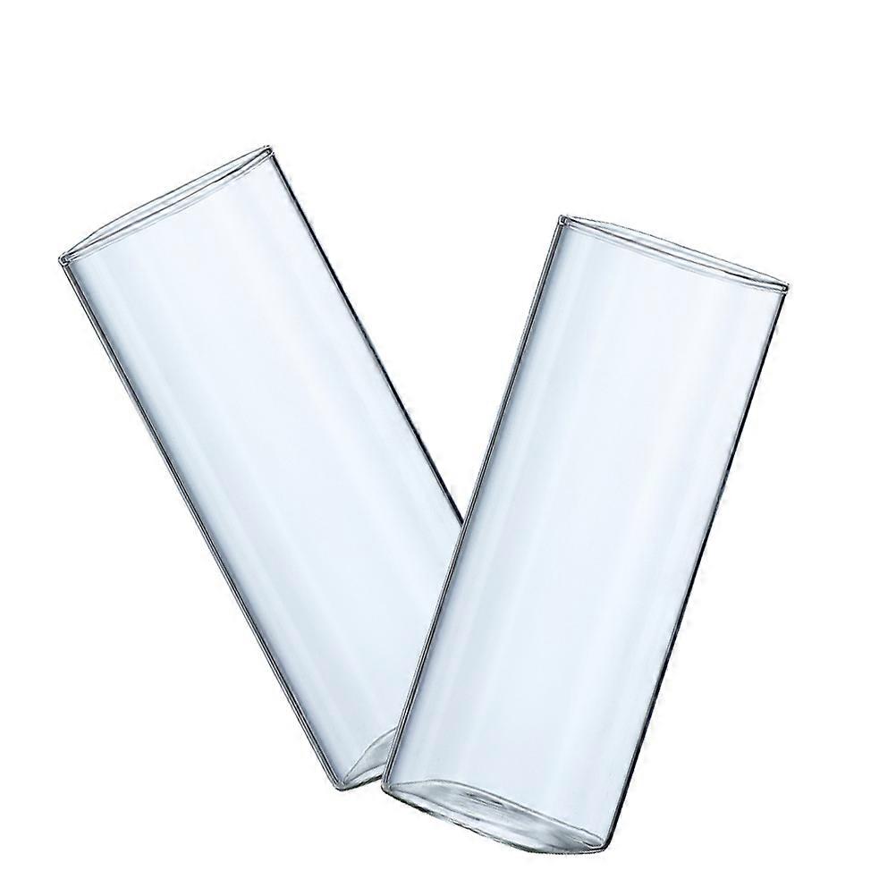 Transparent Beverage Cup Glass Cups for Storage Use 2Pcs Creative Design