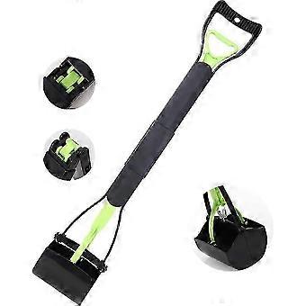 Sammenklappelig, nem at rengøre. Bærbar skraldespand med langt skaft (grøn) egnet til store hunde og katte. Ingen grund til at bøje sig ned for rengøring (60 cm).