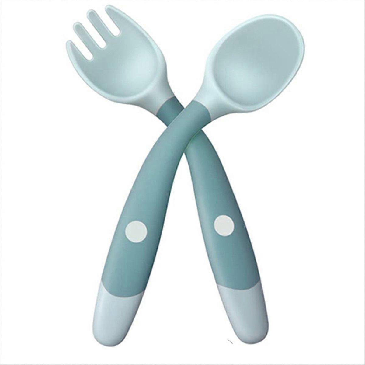 Toddler Tableware Baby Spoon and Fork Set Eating Training Tableware B
