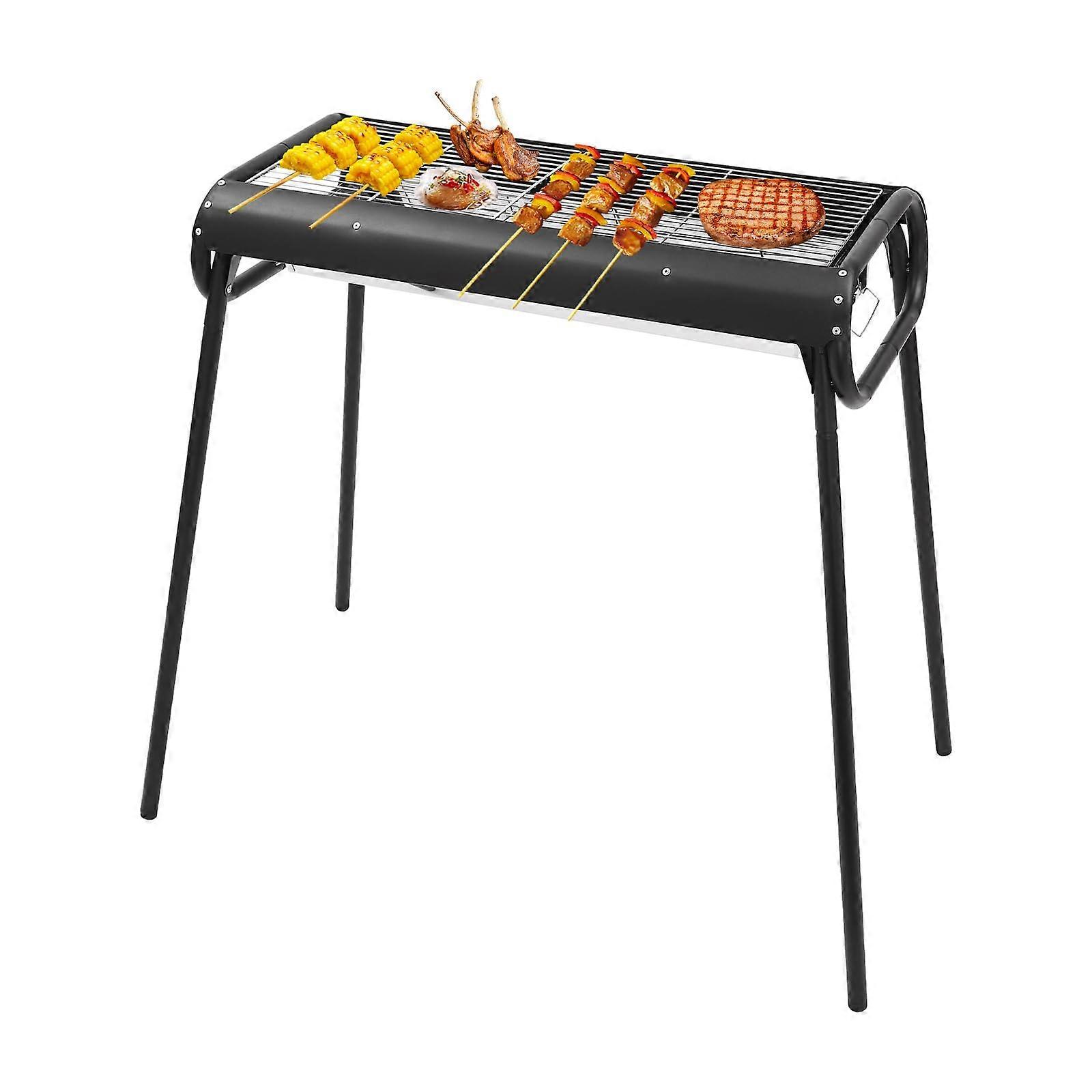 Portable Charcoal Grill with Large Cooking Surface, Adjustable Heat, Foldable Design for Camping