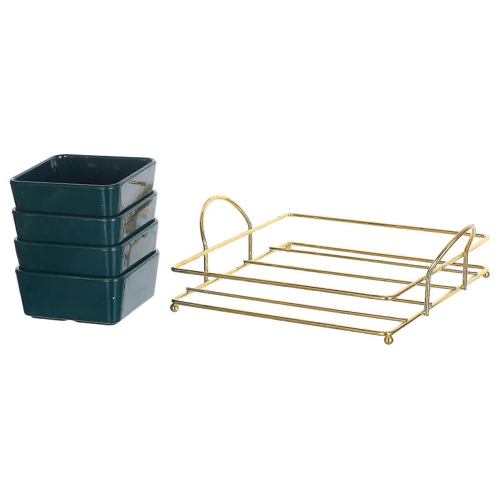 Dark Green Divided Serving Tray for Serving Platters 1Set