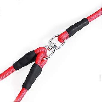 Double Head Dog Traction Rope for Outdoor Pulling with 1 Practical Red Strap