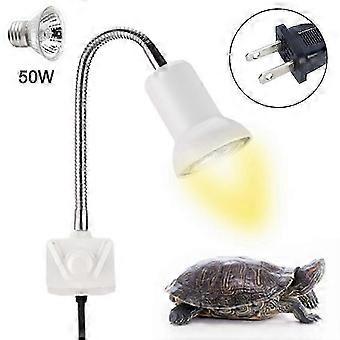 SHYV-Reptilien-Wärmelampe mit verstellbarer Halterung, Klemmleuchte und Schalter, Schildkröten-Sonnenstrahler mit 360° drehbarem 50-Watt-Leuchtmittel