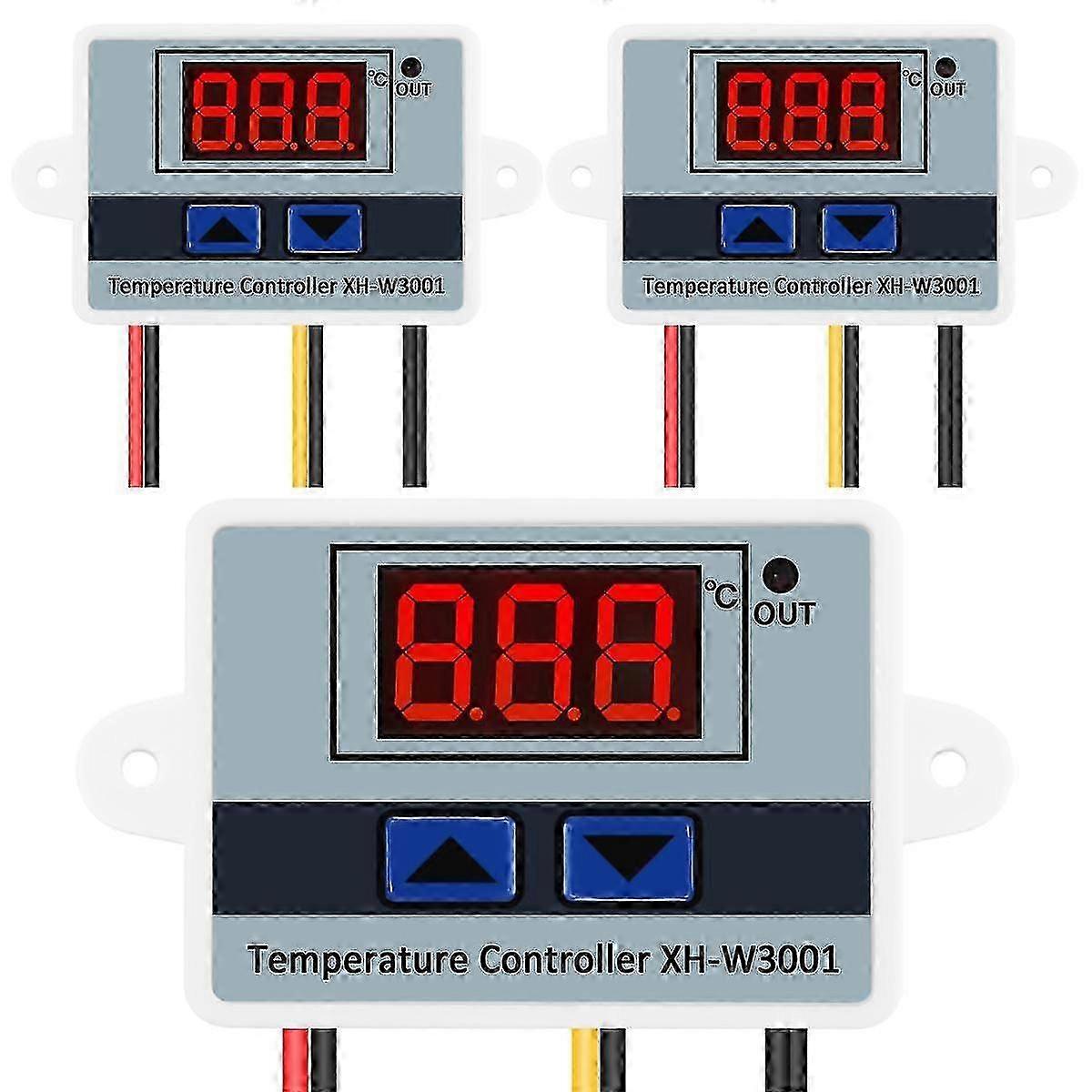 3Pcs 220V 10A Digital LED Temperature Controller Thermostat Control Switch Probe