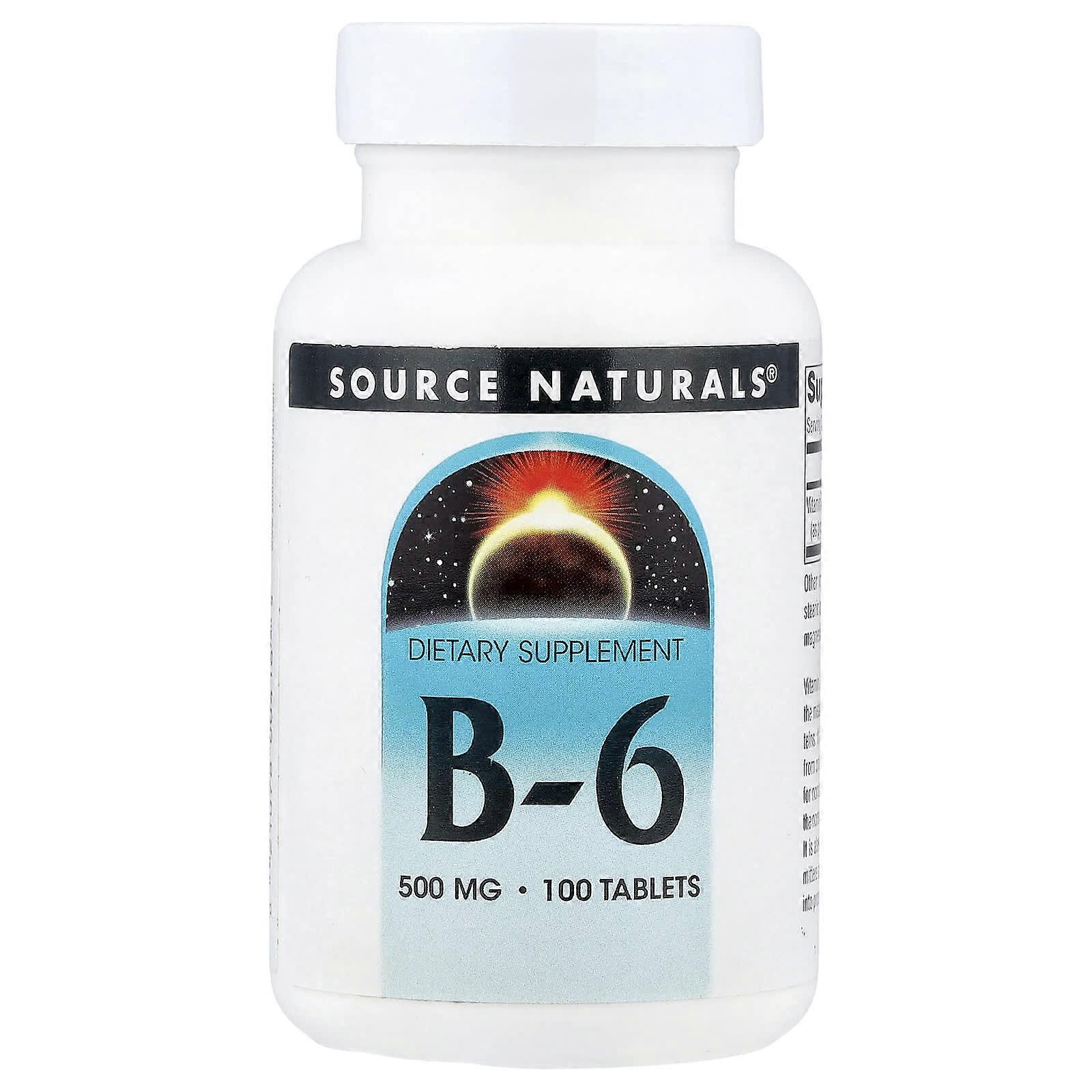 Source Naturals, B-6, 500 mg, 100 Tablets, 2-Pack