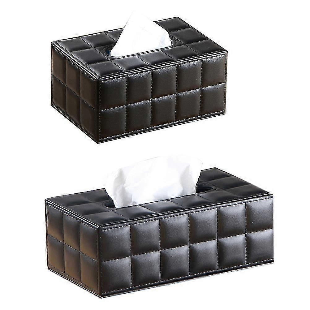 Black Tissue Box Simple PU Napkin Storage Container