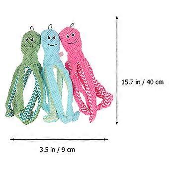 Poulpe en peluche à mâcher pour chien (lot de 3 aléatoires)
