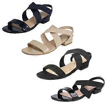 Damskie sandały na niskim obcasie Spot On Slip On Cross Strap F12082