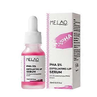 Sérum labial esfoliante suave com 5% de PHA, tratamento labial hidratante profundo com ácido hialurônico, óleo labial nutritivo e iluminador para lábios secos e ásperos, 15ml
