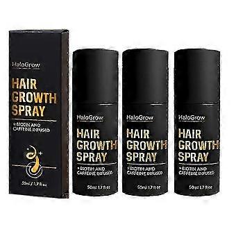 3X HaloGrow -hiustenkasvusuihke biotiinilla ja kofeiinilla - Nopeasti vaikuttava hiustenkasvun hoito oheneville hiuksille miehillä ja naisilla