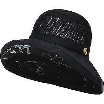 Kvinner Mesh Solhatter For Kvinner UV-beskyttelse Sommer Strand Pakkbar Bøtte Fiskehette