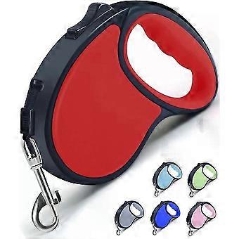Uitschuifbare hondenriem met bandkoord, verlengbaar tot 3m, 5m of 8m, maximaal 50kg.