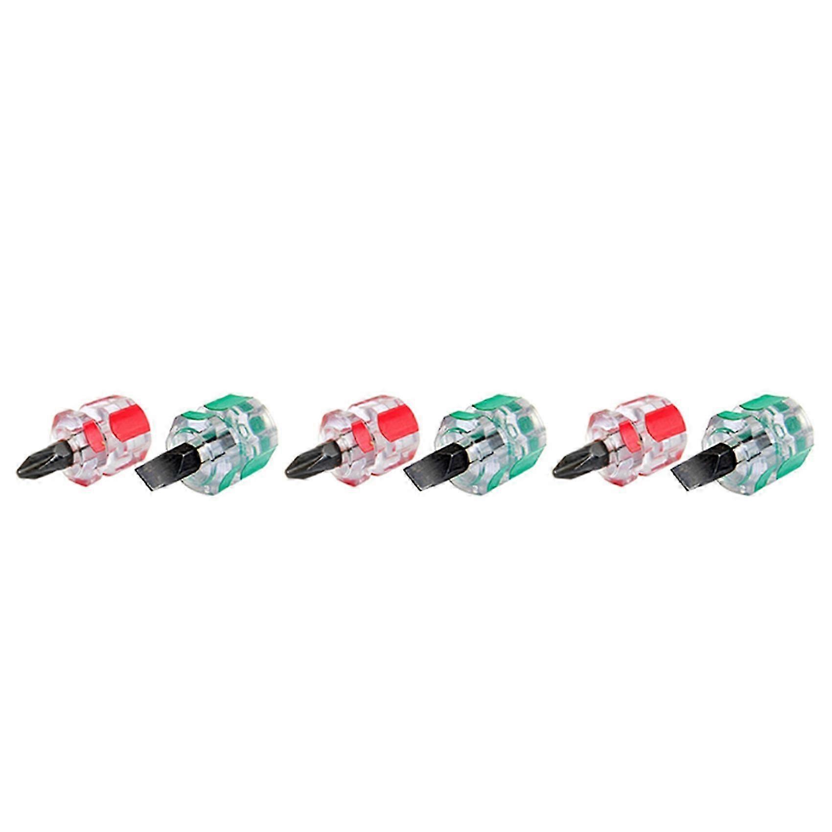 3X Mini Short Stubby Phillips Slotted Screwdriver Set