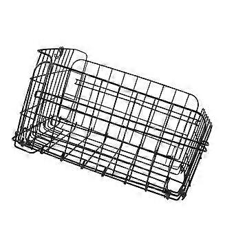 Foldable Bike Rear Basket with Stable AntiTip Design, Removable Wire Cargo Rack for Groceries and Pets