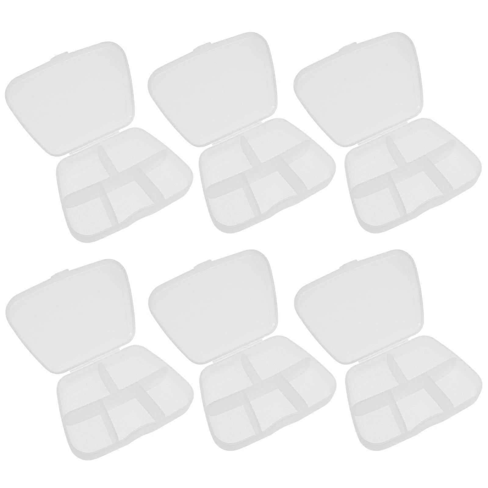 Transparent Weekly Pill Boxes for Storage 6Pcs Multipurpose Containers