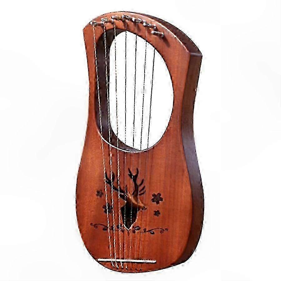 Solid Mahogany Lyre Harp with Metal Strings for Stringed Instrument Enthusiasts