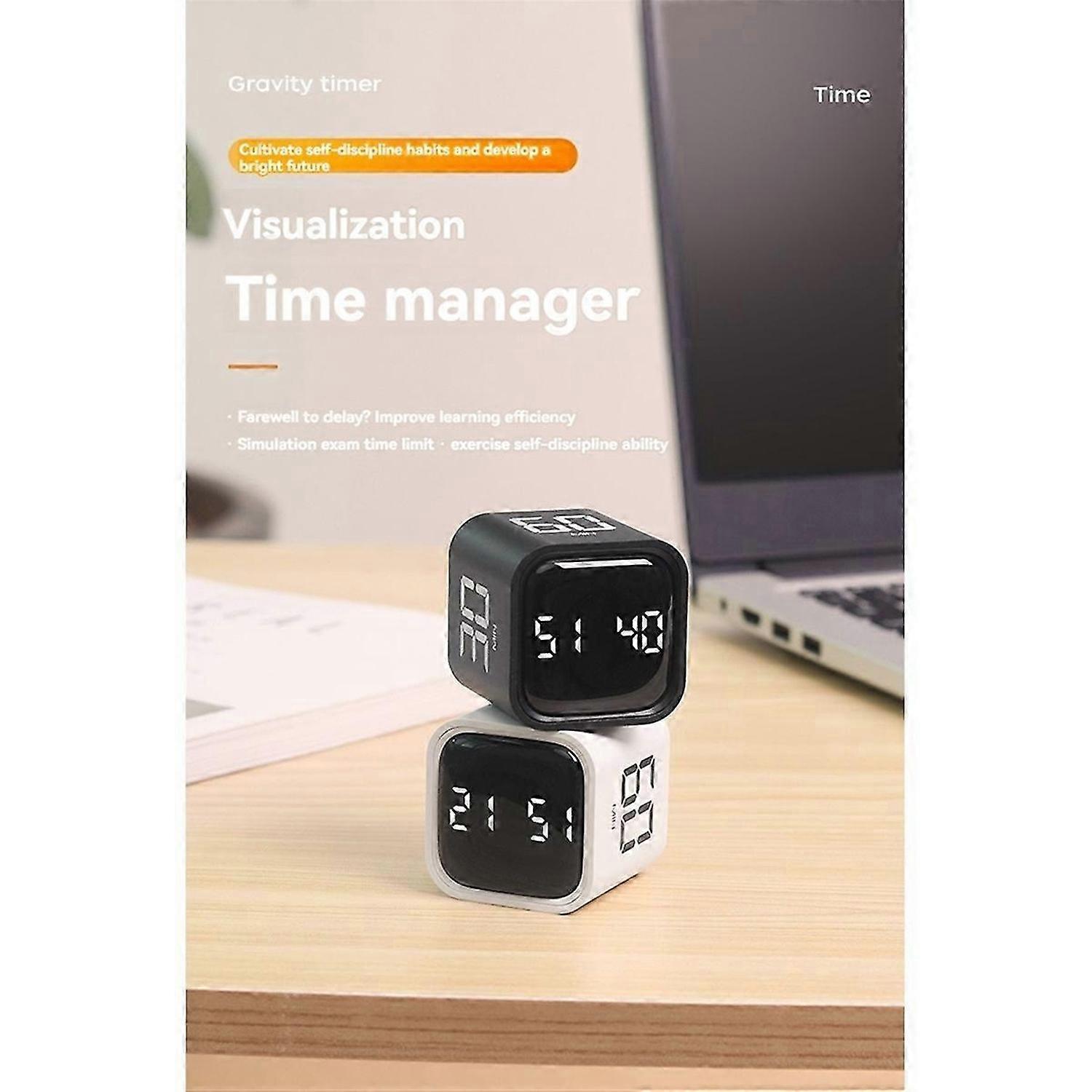 Timer Flip Gravity Sensor Cube Timer for Work Learning Kitchen