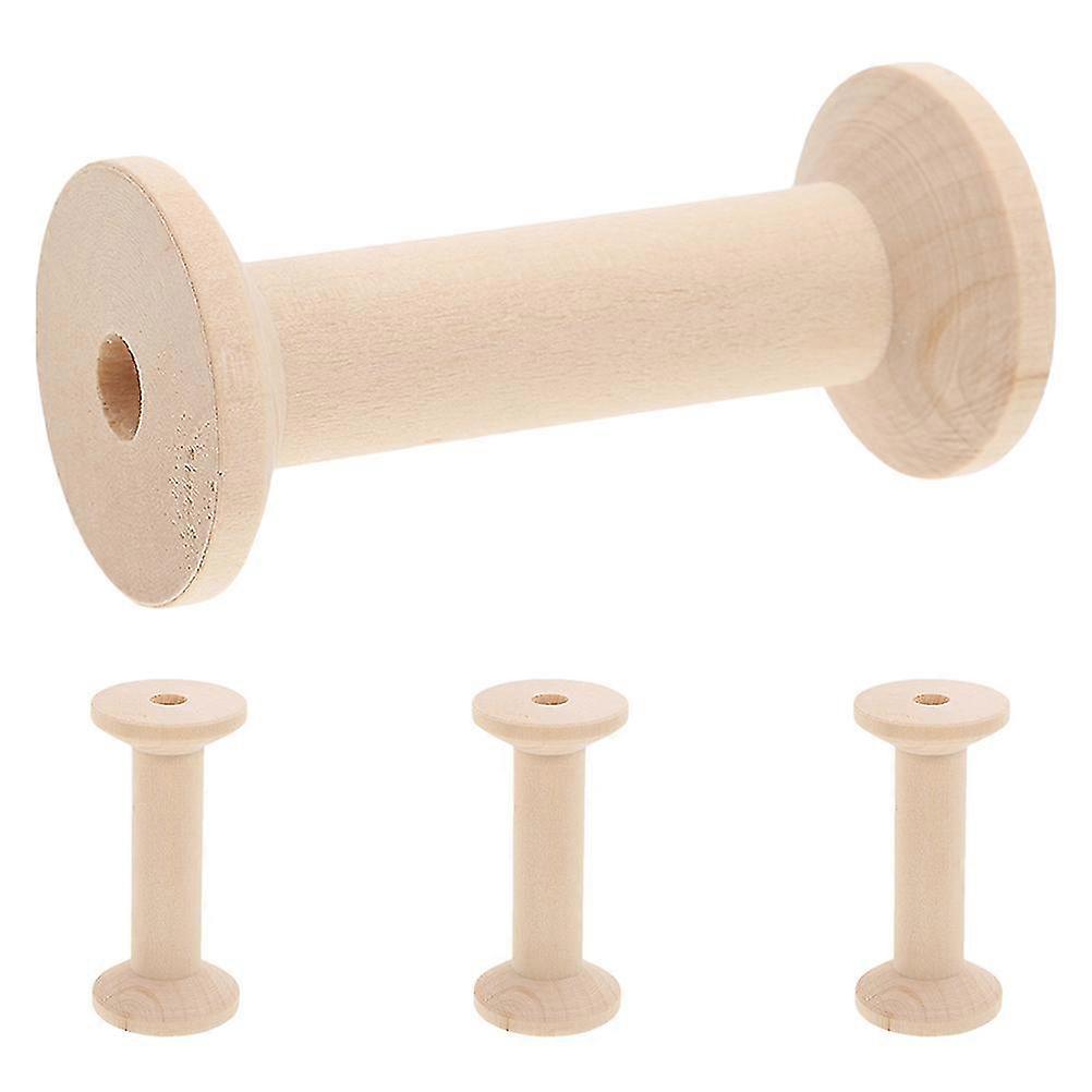 Sewing Bobbins Wooden Spools for Thread Organization 4Pcs Practical Tools