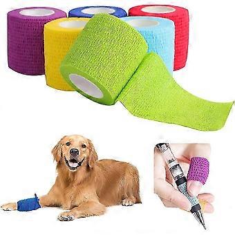 6 Rolls 5.0cm*4.5m Vet Wrap Self Adhesive Cohesive Compression Bandage for Dogs