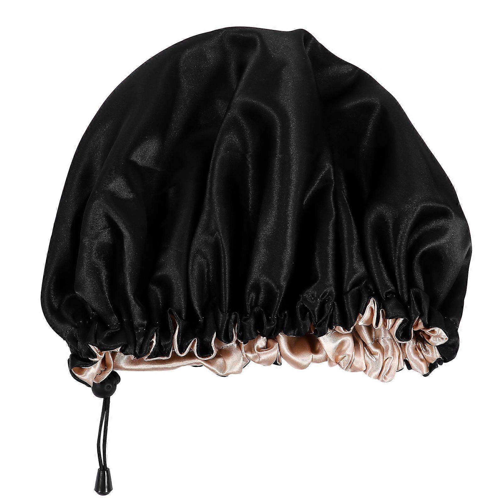 Adjustable Shower Caps Satin Double Layers Bathing Shower Night Sleep Caps