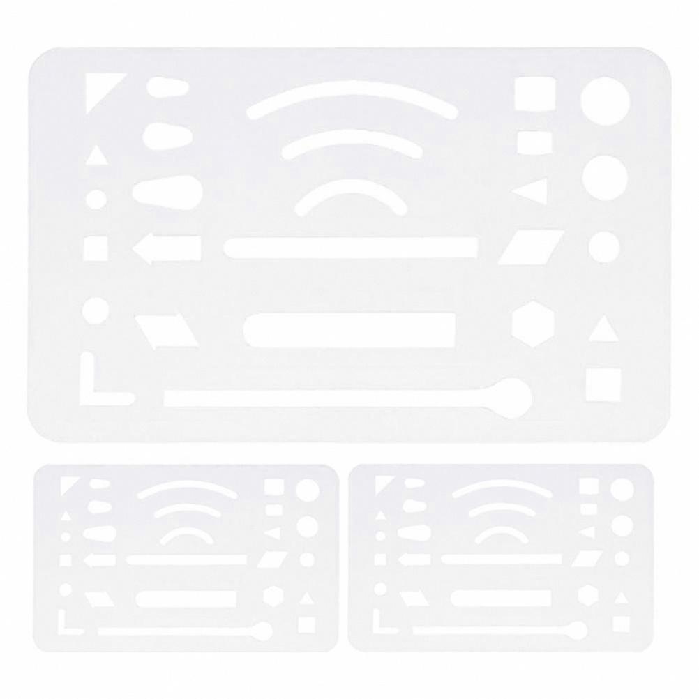 Precision Erasing for Clean Lines: 3 Pcs Plastic Erasing Shield Templates, Drafting Tool for Mechanical Drawing & Engineering Design