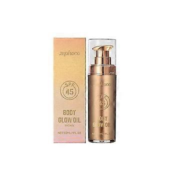 Aceite Body Shimmer, Aceite Corporal Shimmer, SPF 45 Body Glow Oil - Aceite Corporal Brillante No Pegajoso, Aceite Corporal Body Smooth Glitter Waterproof Body Highlighter Ma