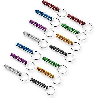 14 stk. Aluminium Emergency Whistles Ekstra høje fløjter med nøglering til camping vandreture Jagt udendørs Sport og nødsituationer, Loud Soun