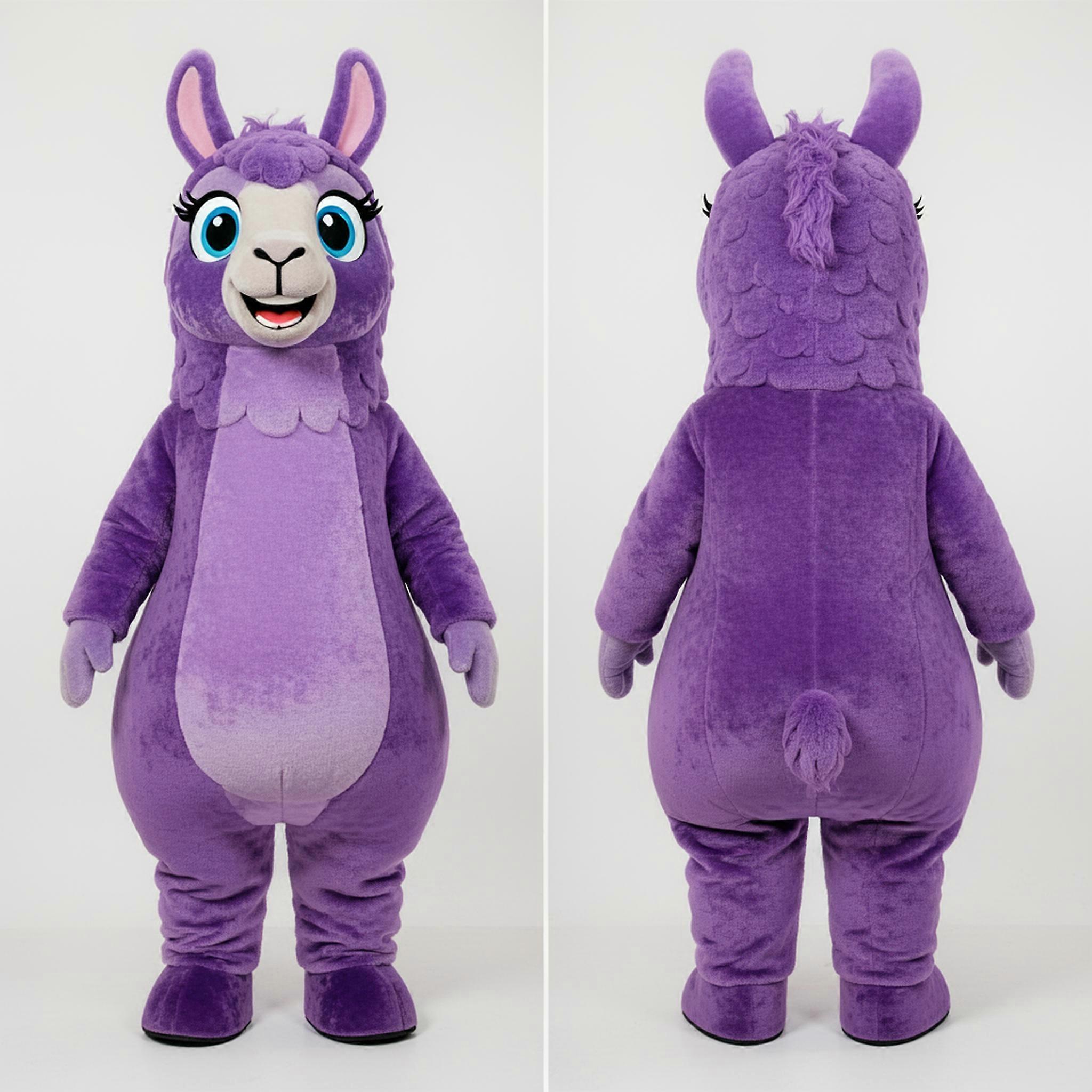 MASTICOT Vibrant Purple Cuddly Llama Mascot