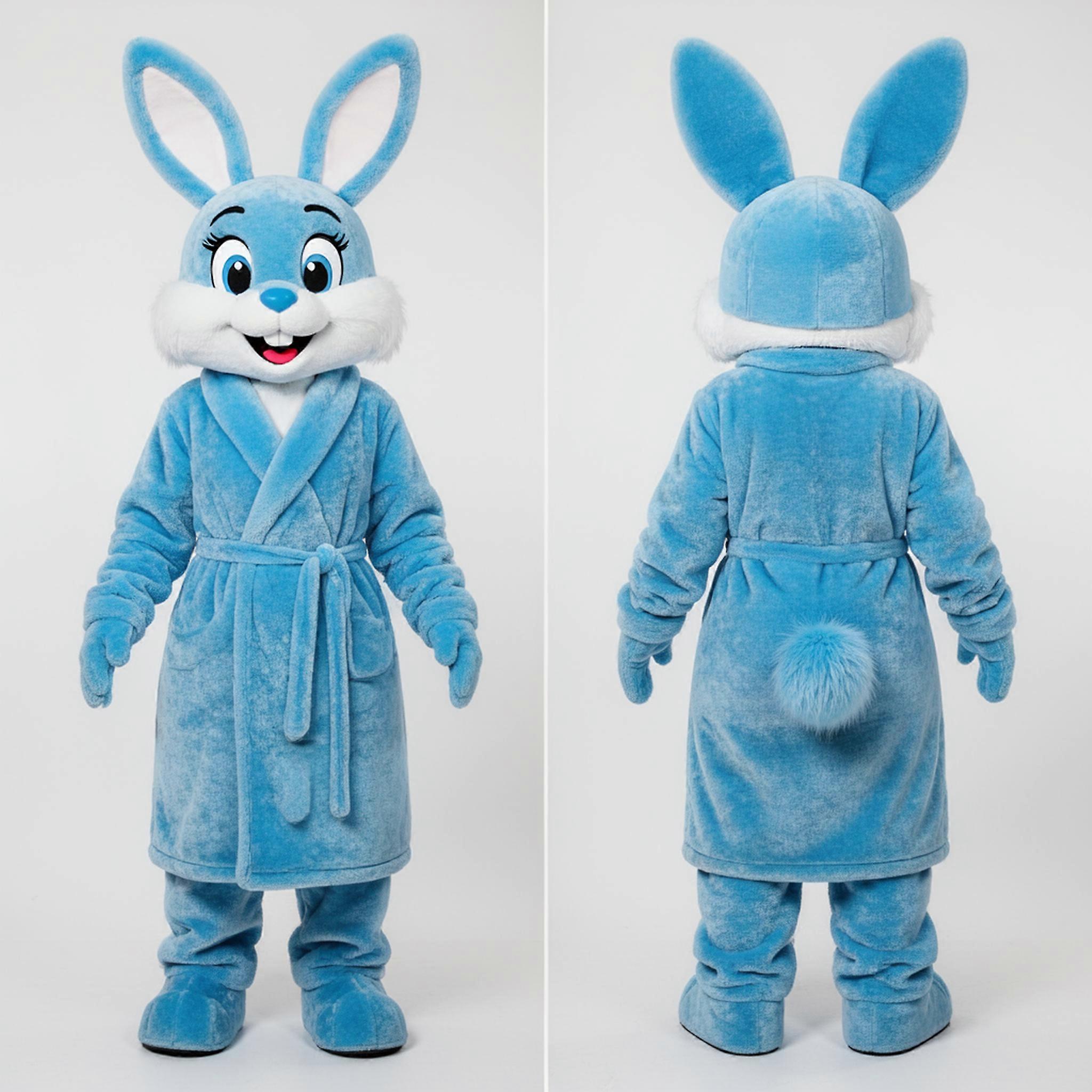 MASTICOT Sky Blue Fluffy Eared Wild Rabbit Mascot