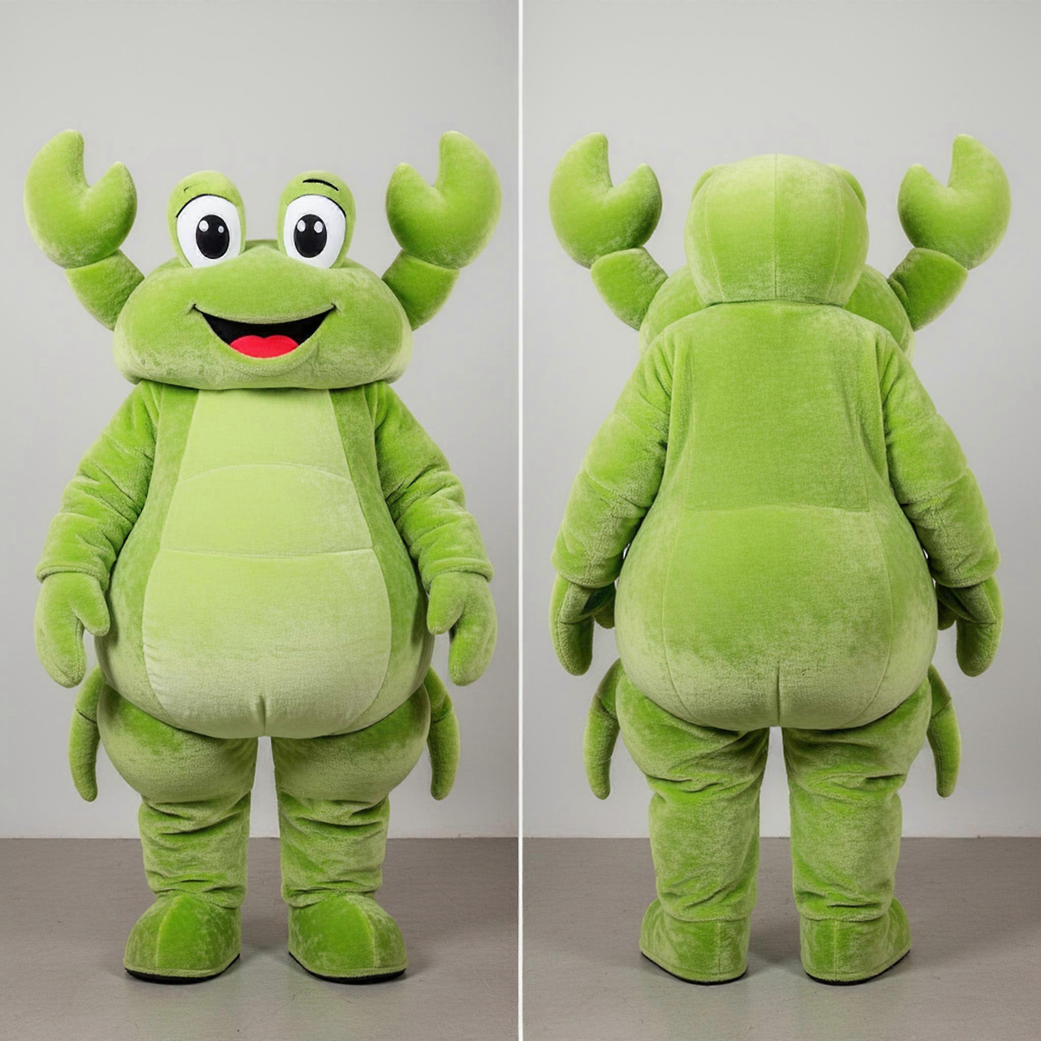 MASTICOT Lime Green Rounded Crab Mascot