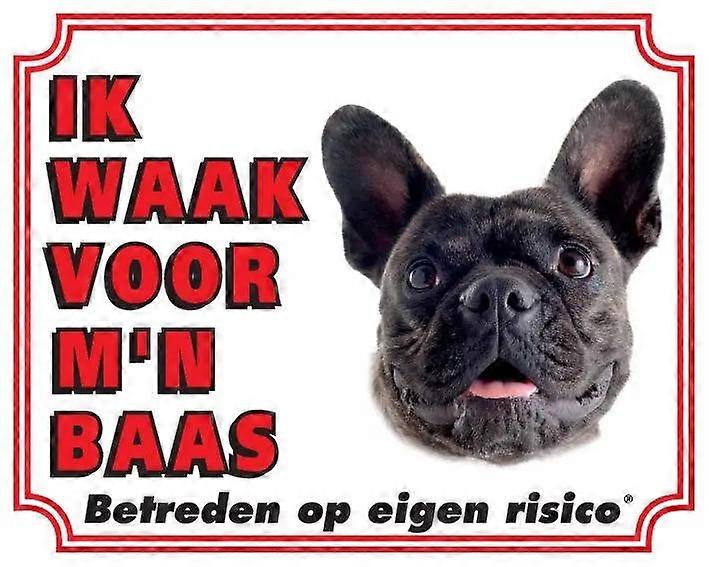Sticker King French Bulldog Warning Sign - I Watch Out For My Owner (5)