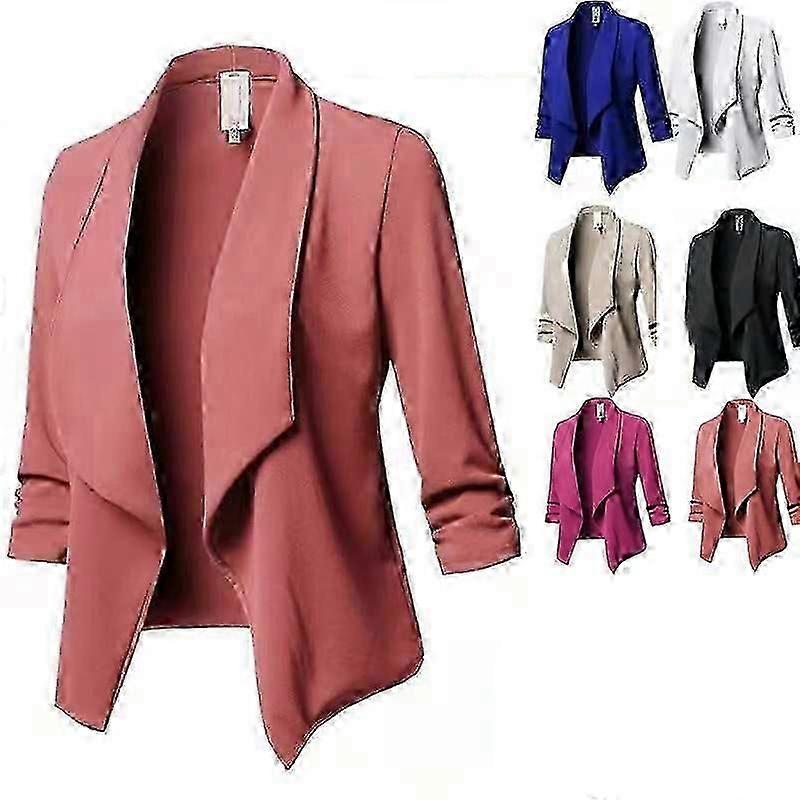 Women's Ruched Sleeve Light Function Office Blazer Coats