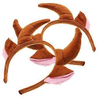 Haarreif mit Tiermotiven aus Stierhörnern für Cosplay-Accessoires, 2er-Pack, süßes Stirnband