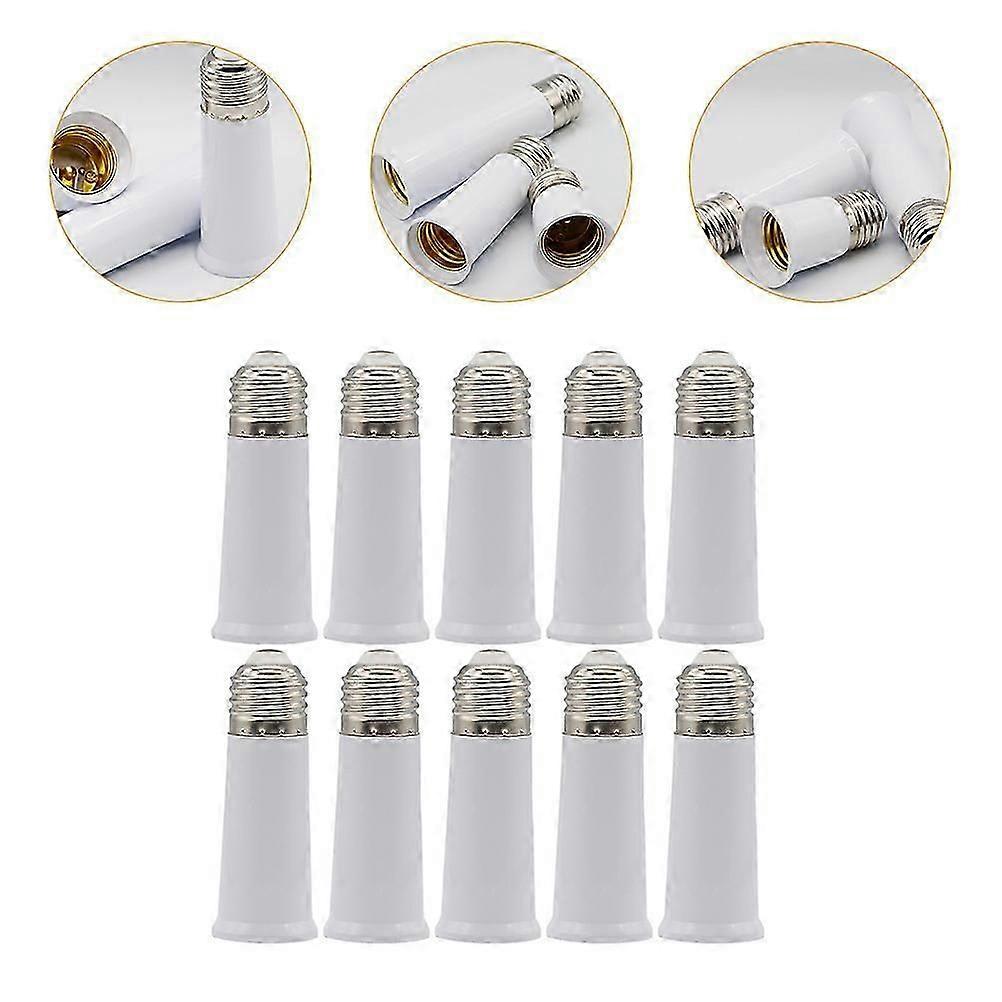 Light Bulb Extender Socket E27 for Light Bulb 10Pcs White Plastic Socket Extension