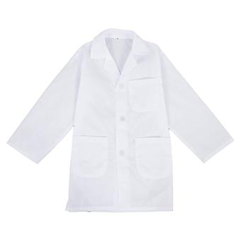 Kids Doctor Lab Coat Long Sleeve White for School Role Play Halloween Science Experiments