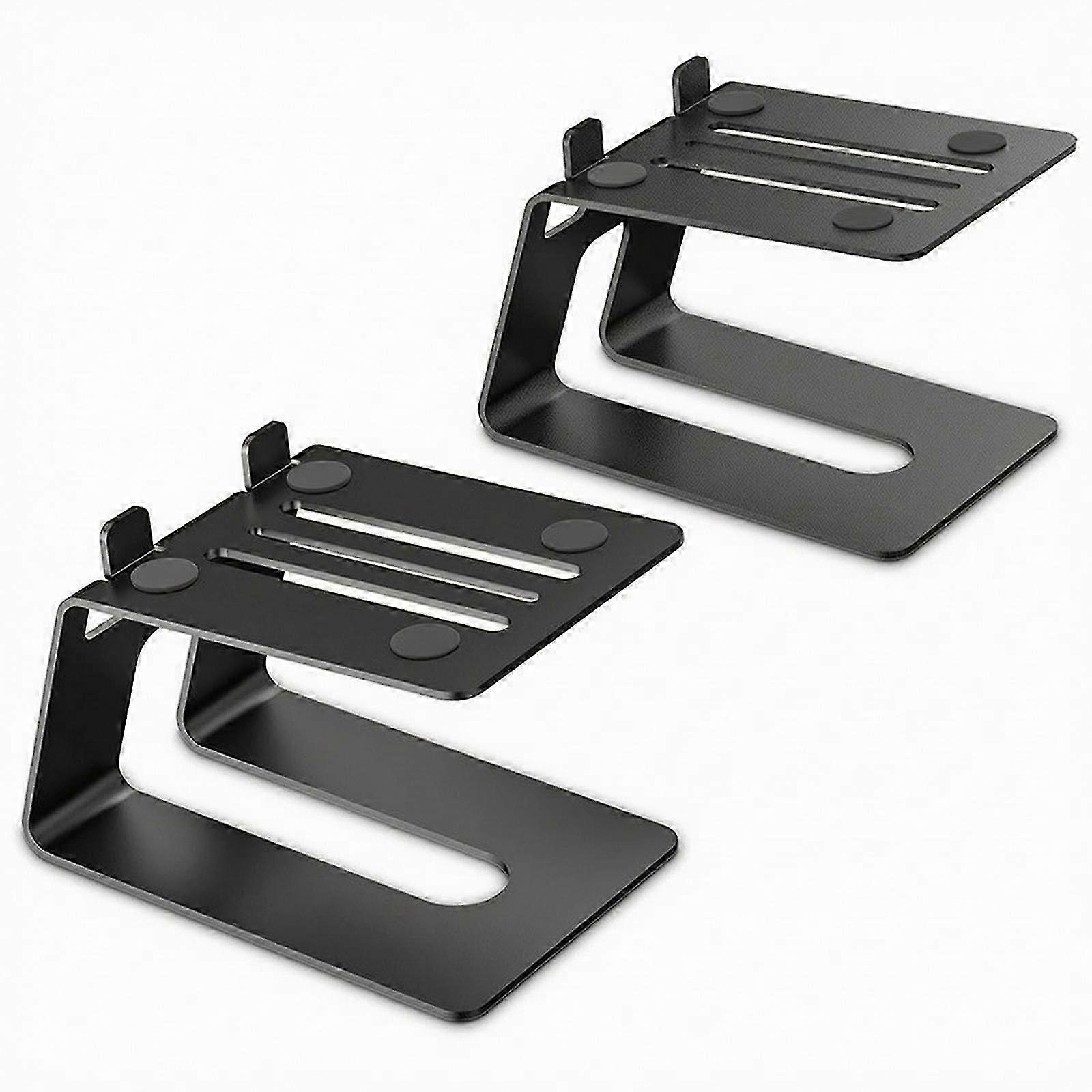 Black Metal Angled Speaker Riser Set