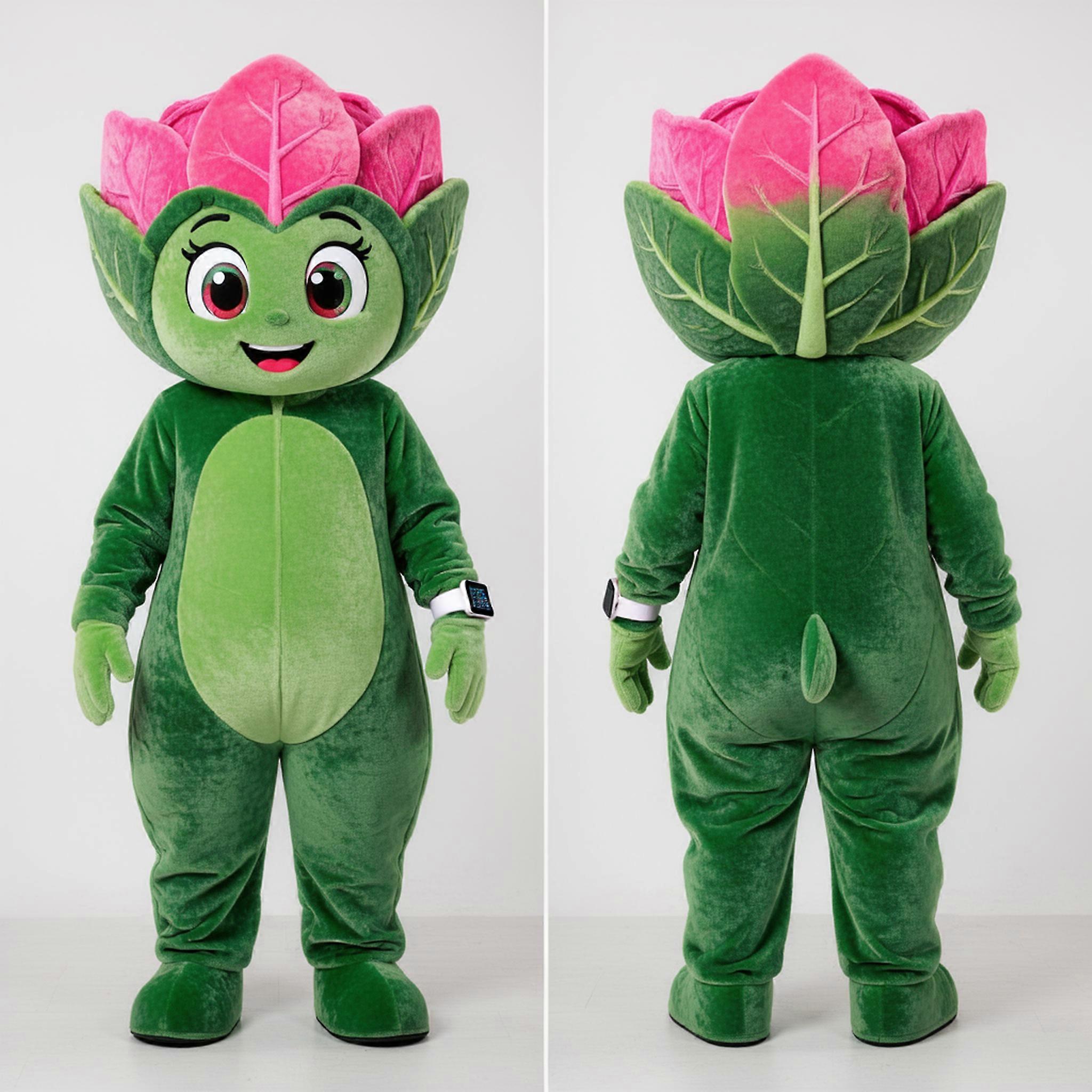 MASTICOT Emerald Green Vibrant Cabbage Leaf Mascot