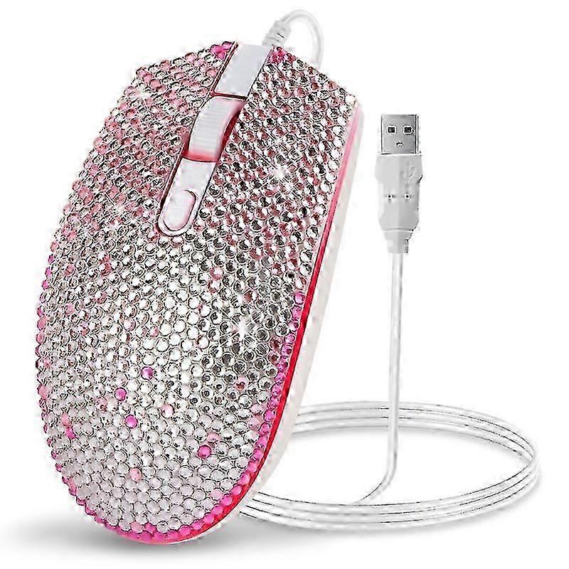 Colorful Rhinestone Mouse Ergonomic Wired Mice for Notebook Laptop Computer PC