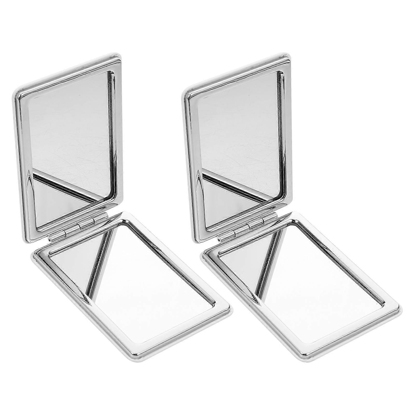 Compact Double-Sided Mirror for Makeup 2Pcs Cover Folding Mirror
