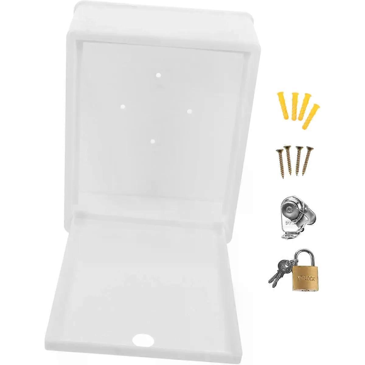 Plastic Milk Box Lockable Storage Wall Mounted White Small