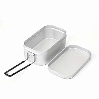 800ml, Square Aluminum Camping Lunch Box Picnic Bowl Container for Outdoor Travel Breakfast Storage, Rust-Resistant Lightweight Food Box