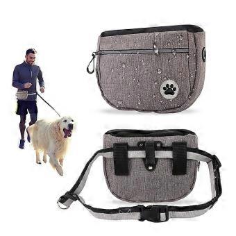 Dog Treat Pouch for Training, Auto Closing Portable Walking Bag with Adjustable Strap for Dogs