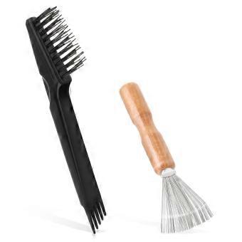 Haarborstel Cleaner Tool, 2 Stuks Kam Reinigingsborstel met Houten Handvat