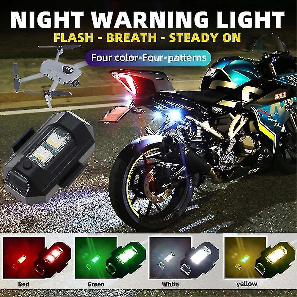 7 Color Led Strobe Lights Aircraft Flashing Anti-collision Led Night Signal Light For Bicycle Motorbike