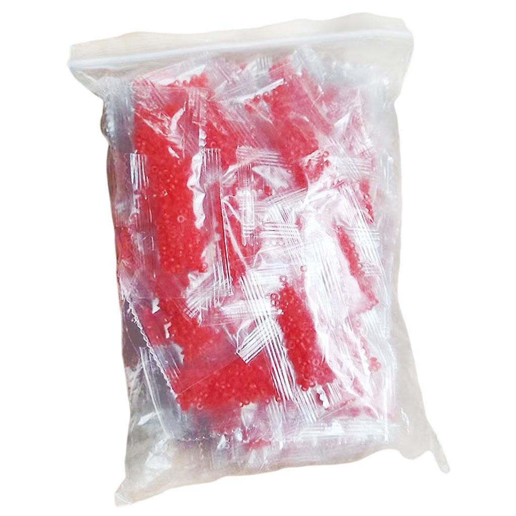 100x Elastic Rubber Pellet Bait Bands Bloodworm Red Worm Lure Clear For Carp 1mm