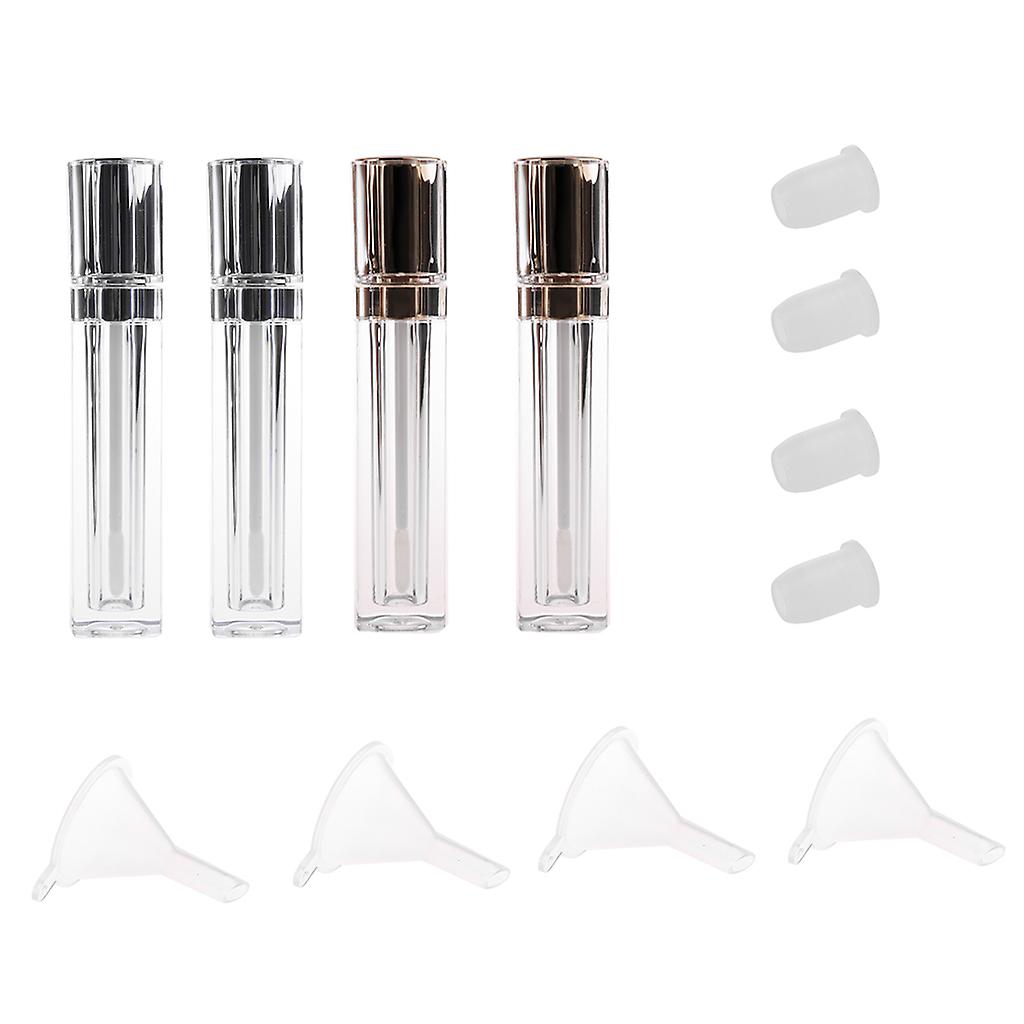Pack 8ml Empty Lip Gloss Balm Tubes Applicators Container Vial Bottle Funnel